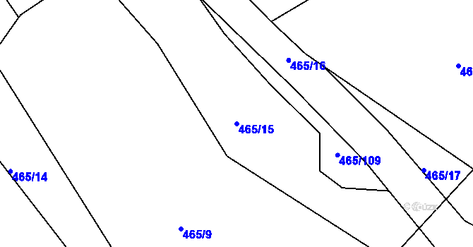 Parcela st. 465/15 v KÚ Ostrata, Katastrální mapa