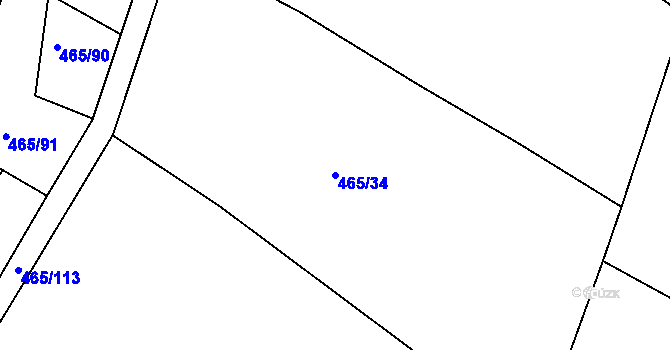 Parcela st. 465/34 v KÚ Ostrata, Katastrální mapa