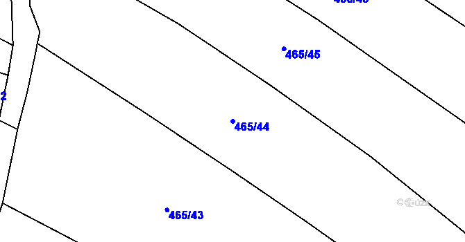 Parcela st. 465/44 v KÚ Ostrata, Katastrální mapa