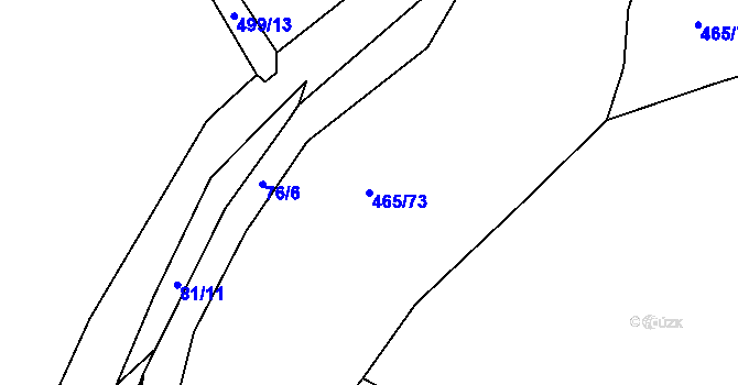 Parcela st. 465/73 v KÚ Ostrata, Katastrální mapa