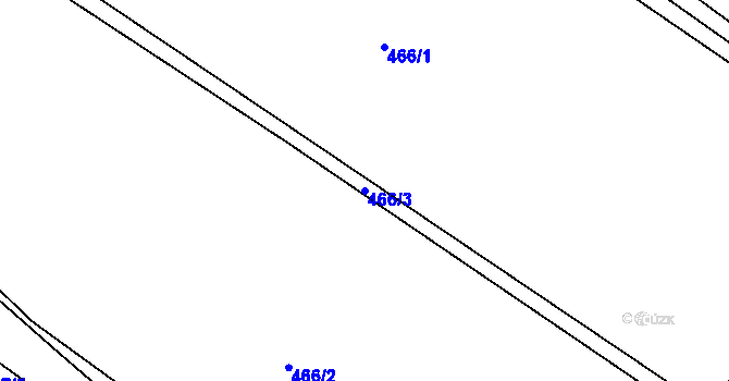 Parcela st. 466/3 v KÚ Ostrata, Katastrální mapa