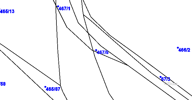 Parcela st. 467/5 v KÚ Ostrata, Katastrální mapa