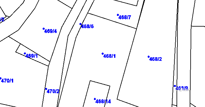 Parcela st. 468/1 v KÚ Ostrata, Katastrální mapa