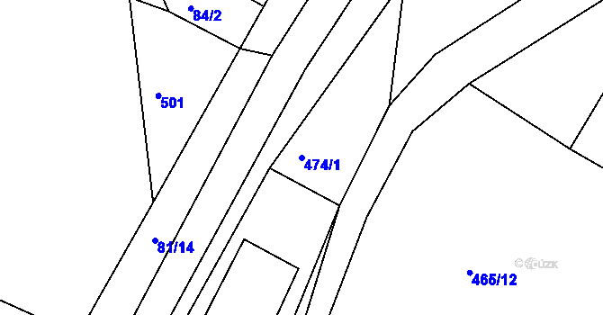 Parcela st. 474/1 v KÚ Ostrata, Katastrální mapa