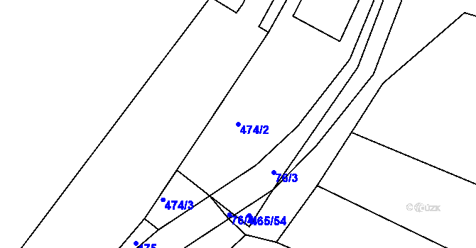 Parcela st. 474/2 v KÚ Ostrata, Katastrální mapa