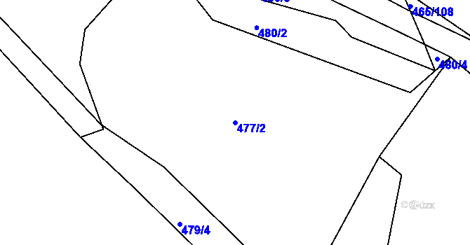 Parcela st. 477/2 v KÚ Ostrata, Katastrální mapa