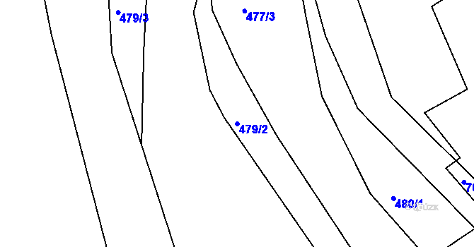 Parcela st. 479/2 v KÚ Ostrata, Katastrální mapa