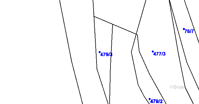 Parcela st. 479/3 v KÚ Ostrata, Katastrální mapa