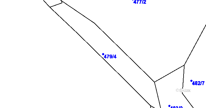 Parcela st. 479/4 v KÚ Ostrata, Katastrální mapa