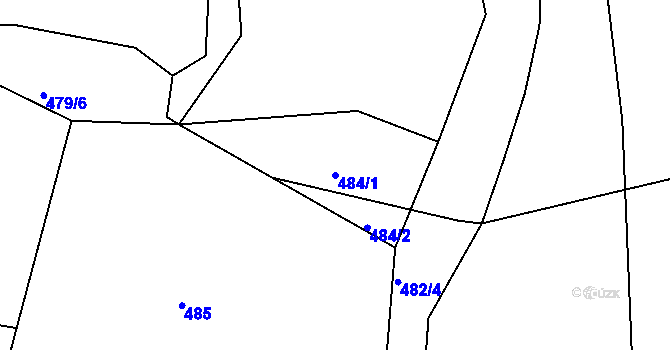 Parcela st. 484/1 v KÚ Ostrata, Katastrální mapa