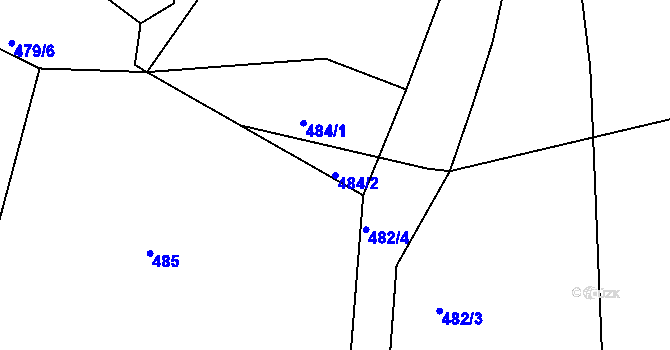 Parcela st. 484/2 v KÚ Ostrata, Katastrální mapa