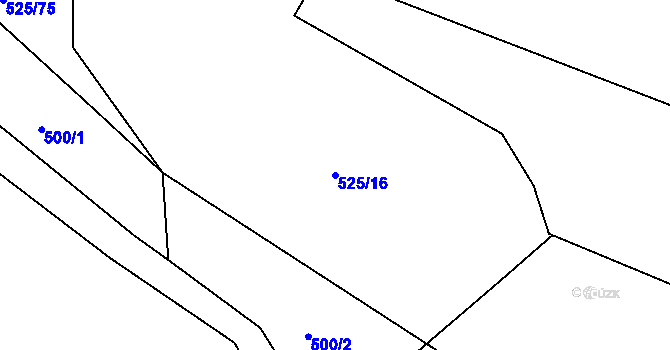 Parcela st. 525/16 v KÚ Ostrata, Katastrální mapa