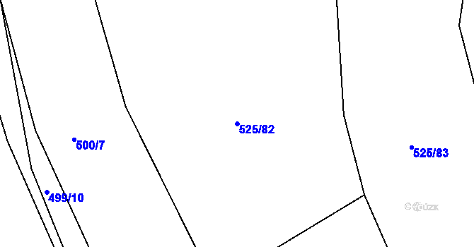 Parcela st. 525/82 v KÚ Ostrata, Katastrální mapa