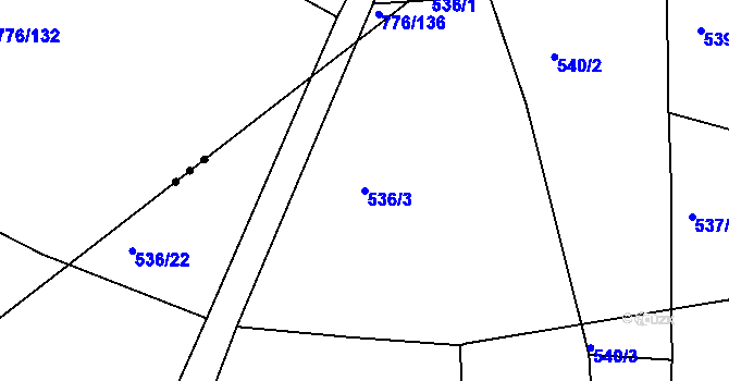 Parcela st. 536/3 v KÚ Ostrata, Katastrální mapa
