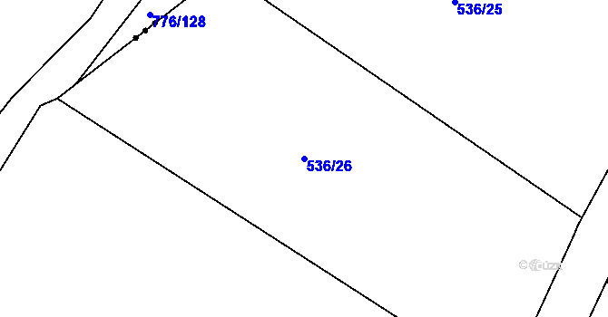 Parcela st. 536/26 v KÚ Ostrata, Katastrální mapa
