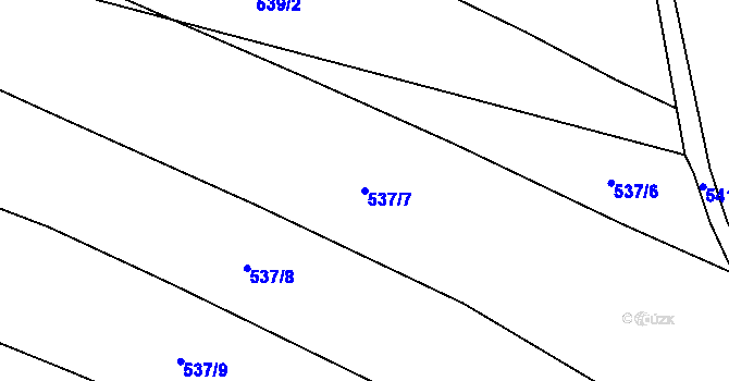 Parcela st. 537/7 v KÚ Ostrata, Katastrální mapa