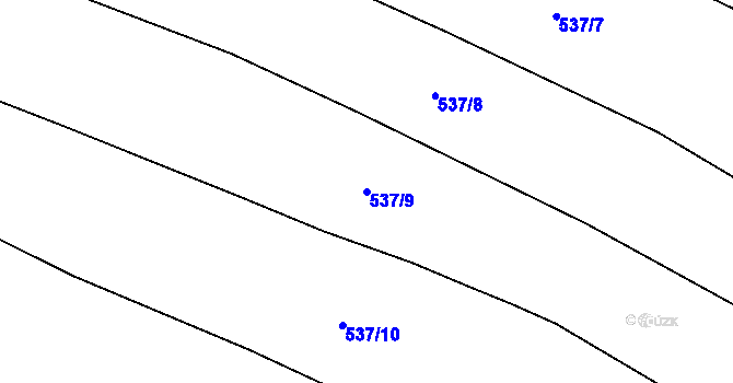 Parcela st. 537/9 v KÚ Ostrata, Katastrální mapa
