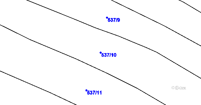 Parcela st. 537/10 v KÚ Ostrata, Katastrální mapa