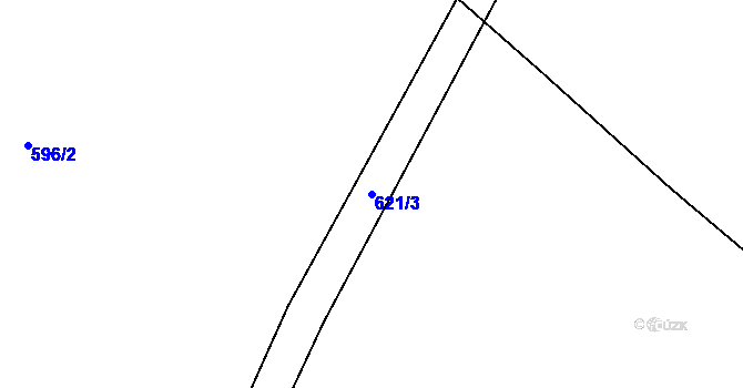 Parcela st. 621/3 v KÚ Ostrata, Katastrální mapa