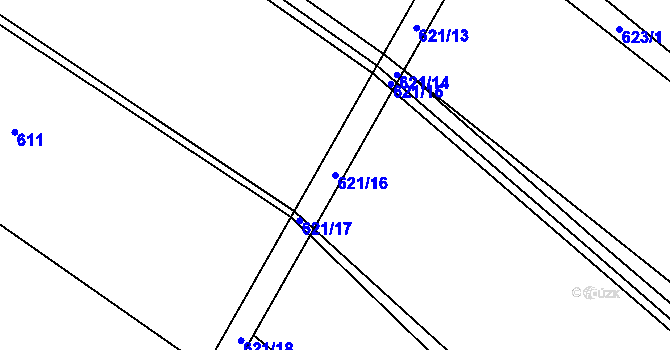Parcela st. 621/16 v KÚ Ostrata, Katastrální mapa