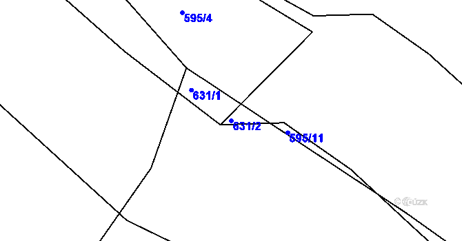 Parcela st. 631/2 v KÚ Ostrata, Katastrální mapa