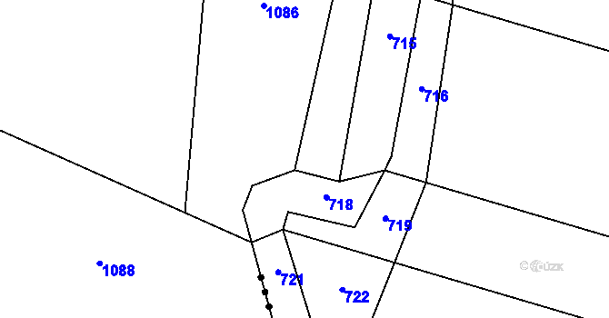 Parcela st. 634/27 v KÚ Ostrata, Katastrální mapa