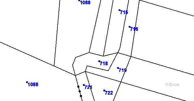 Parcela st. 634/28 v KÚ Ostrata, Katastrální mapa