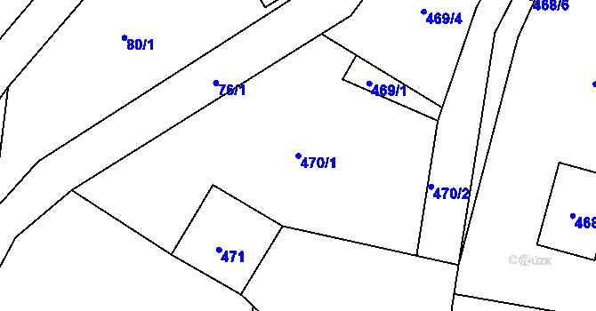 Parcela st. 470/1 v KÚ Ostrata, Katastrální mapa