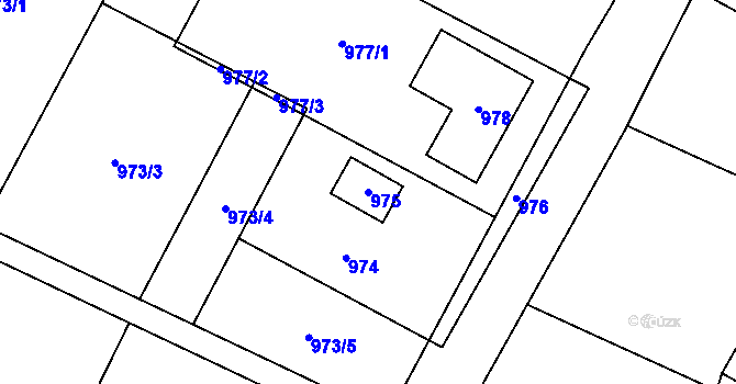 Parcela st. 975 v KÚ Ostrata, Katastrální mapa