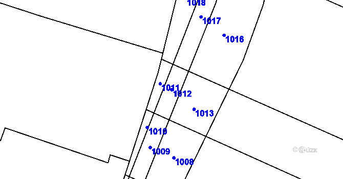 Parcela st. 1012 v KÚ Ostrata, Katastrální mapa