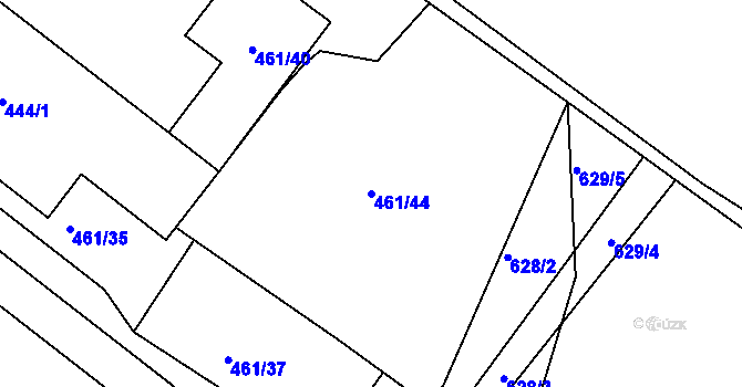 Parcela st. 461/44 v KÚ Ostrata, Katastrální mapa