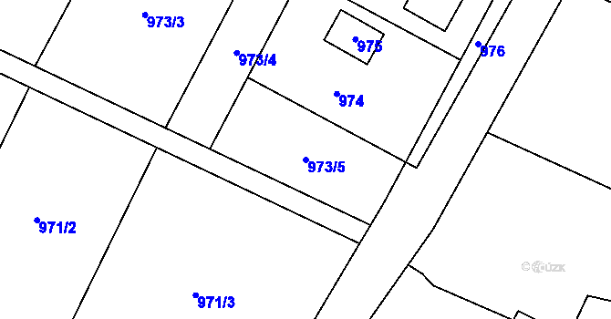 Parcela st. 973/5 v KÚ Ostrata, Katastrální mapa