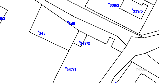 Parcela st. 347/2 v KÚ Ostrata, Katastrální mapa