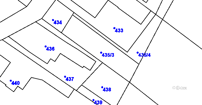 Parcela st. 435/3 v KÚ Ostrata, Katastrální mapa