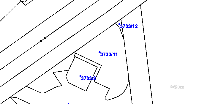 Parcela st. 3733/11 v KÚ Moravská Ostrava, Katastrální mapa