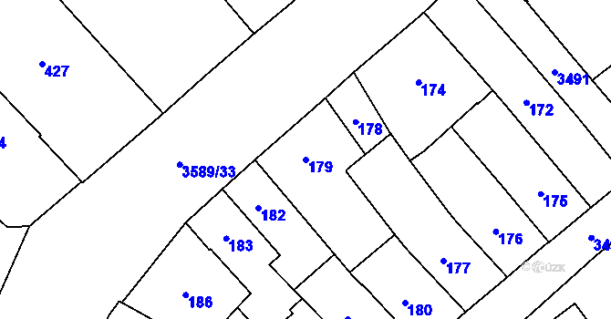 Parcela st. 179 v KÚ Moravská Ostrava, Katastrální mapa