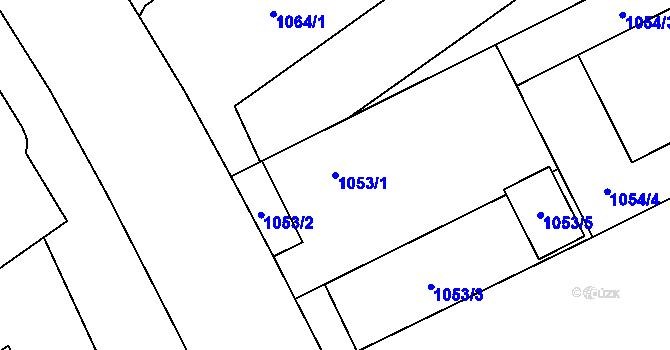 Parcela st. 1053/1 v KÚ Moravská Ostrava, Katastrální mapa