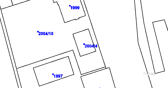 Parcela st. 2004/4 v KÚ Moravská Ostrava, Katastrální mapa