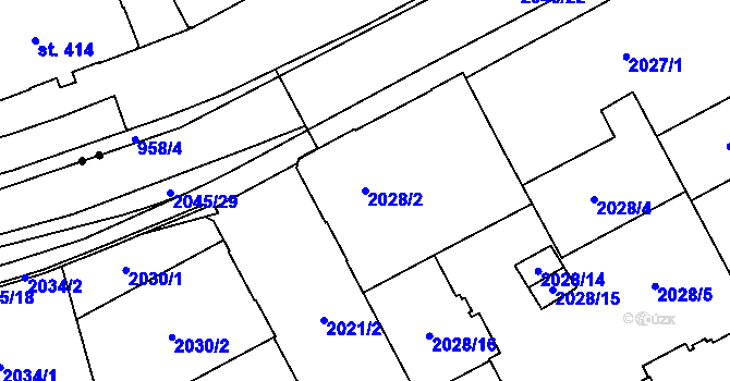 Parcela st. 2028/2 v KÚ Moravská Ostrava, Katastrální mapa