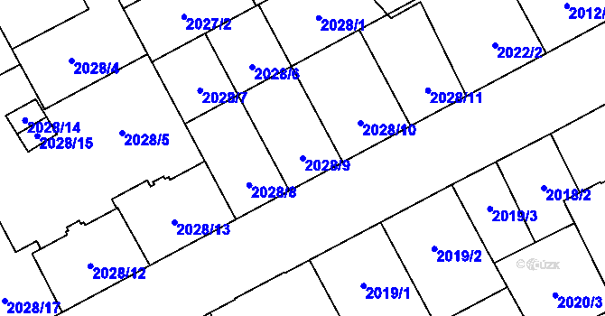 Parcela st. 2028/9 v KÚ Moravská Ostrava, Katastrální mapa