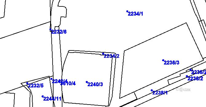 Parcela st. 2234/2 v KÚ Moravská Ostrava, Katastrální mapa