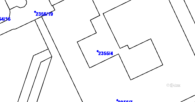 Parcela st. 2355/4 v KÚ Moravská Ostrava, Katastrální mapa