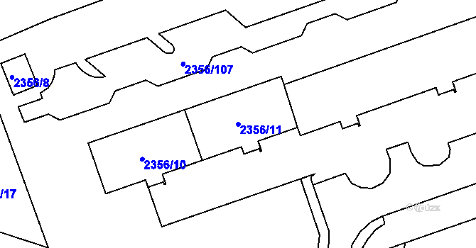 Parcela st. 2356/11 v KÚ Moravská Ostrava, Katastrální mapa