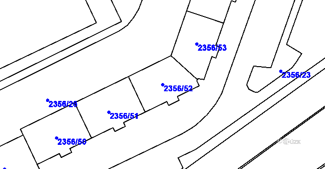 Parcela st. 2356/52 v KÚ Moravská Ostrava, Katastrální mapa