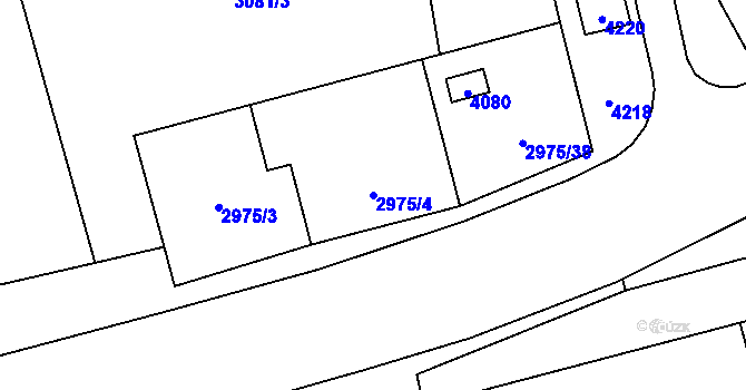 Parcela st. 2975/4 v KÚ Moravská Ostrava, Katastrální mapa