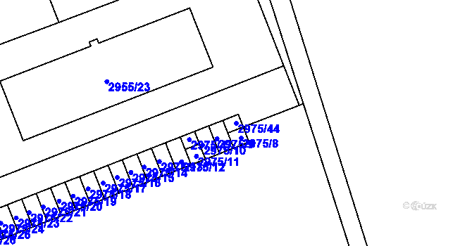 Parcela st. 2975/44 v KÚ Moravská Ostrava, Katastrální mapa