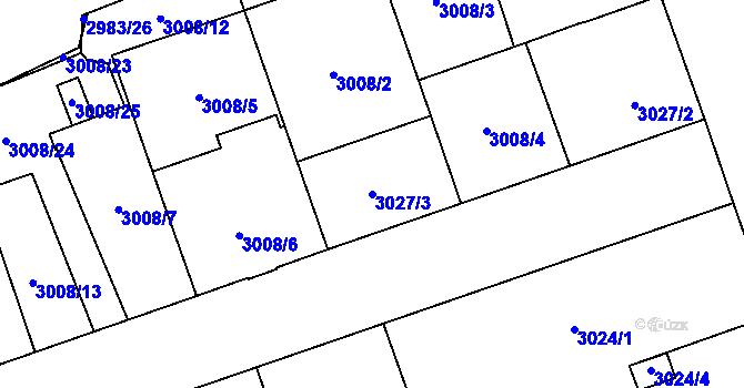 Parcela st. 3027/3 v KÚ Moravská Ostrava, Katastrální mapa