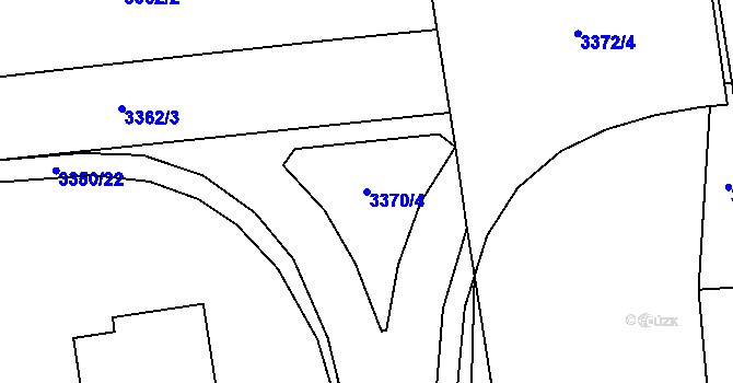 Parcela st. 3370/4 v KÚ Moravská Ostrava, Katastrální mapa