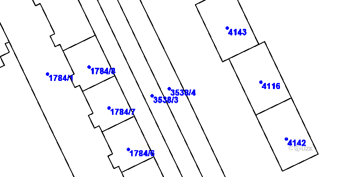 Parcela st. 3538/4 v KÚ Moravská Ostrava, Katastrální mapa