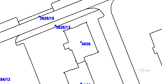 Parcela st. 4056 v KÚ Moravská Ostrava, Katastrální mapa